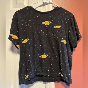 Smiley face in space shirt